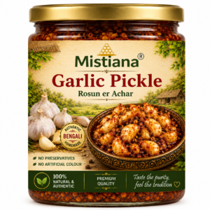 Mistiana Garlic Pickle 250 Gm made with Pure mustard oil | Traditional Bengali Rosun Achar | Village Made Garlic Pickle